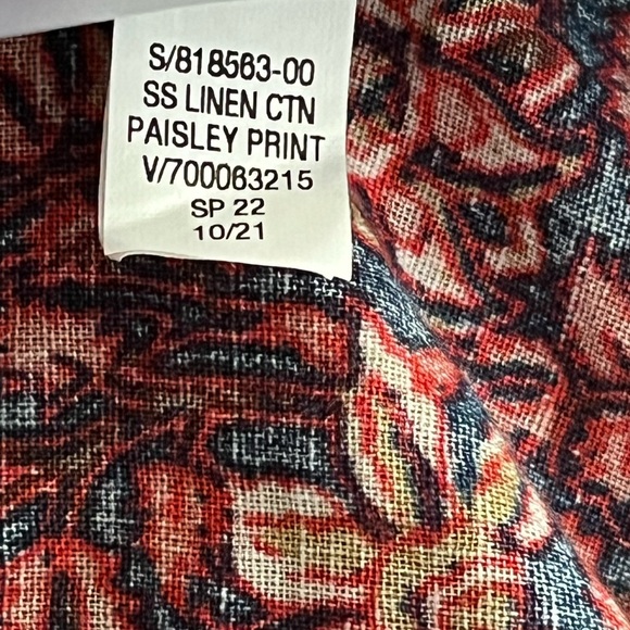 GAP Linen Cotton Vacay Shirt - Tropical Paisley - Picture 12 of 13